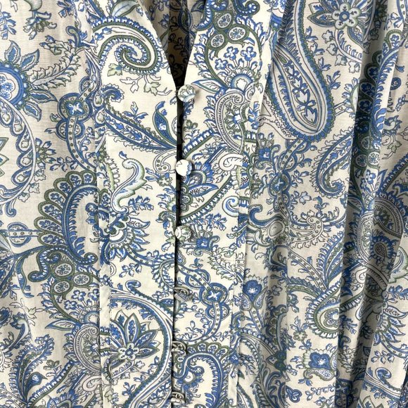 Ann Taylor Boho Paisley Button-down Blouse M - Picture 2 of 10